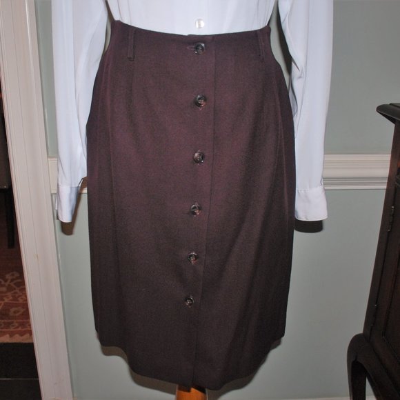 New WOT Vintage Classic Talbots Brown Wool Skirt - Picture 1 of 5